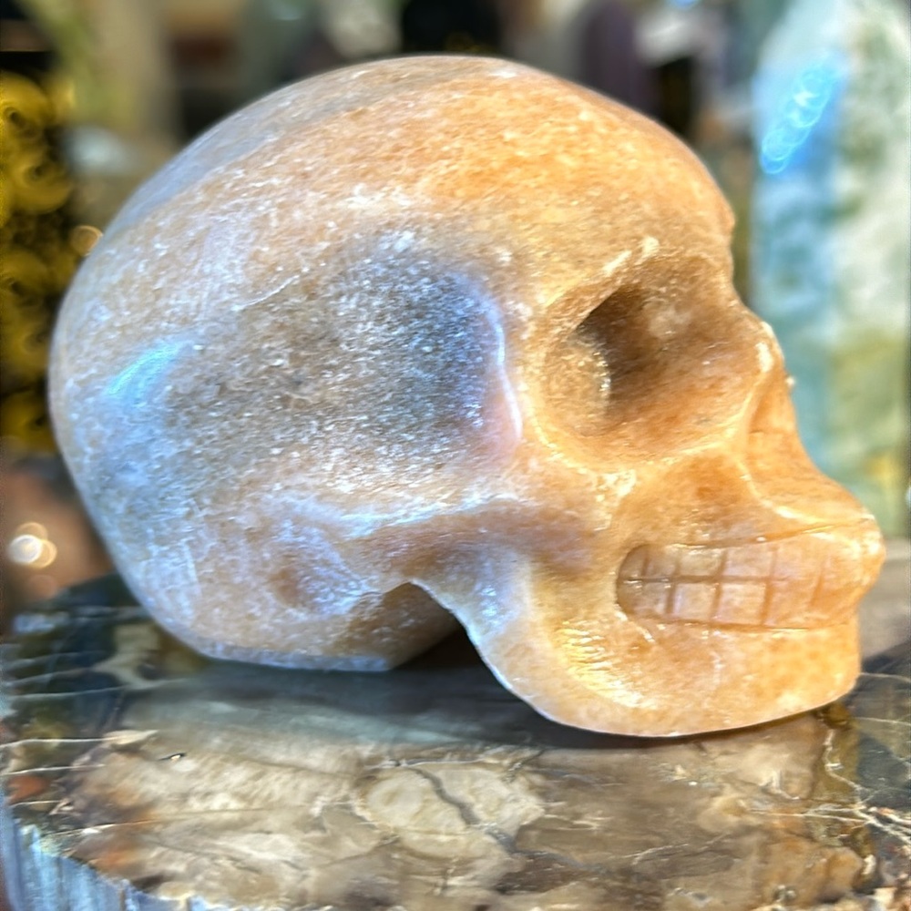 Sunstone Crystal Skull Carving!
